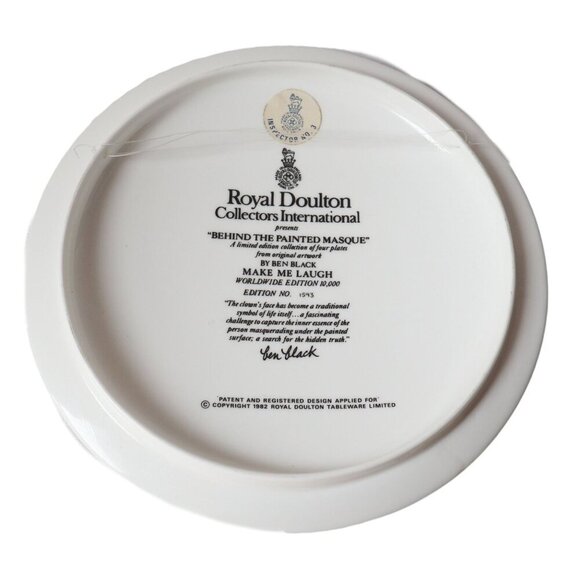 Royal Doulton Collector Plate Clown Behind The Painted Masque By Ben Black - Picture 2 of 4